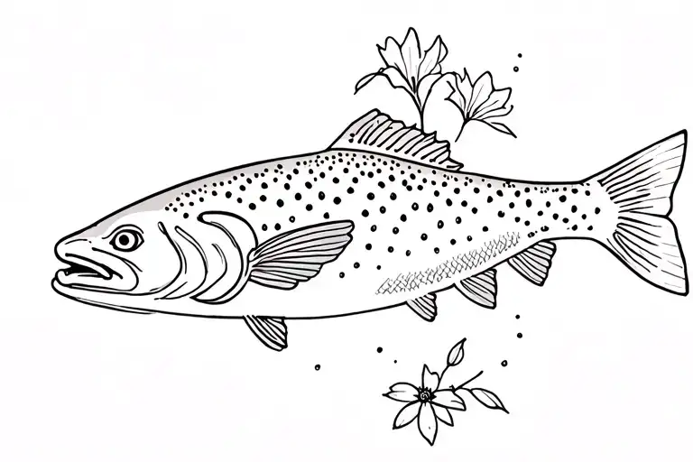Rainbow Trout With Poppi Flowers