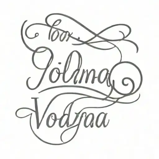Yolanda Cursive Lettering Tattoo Design