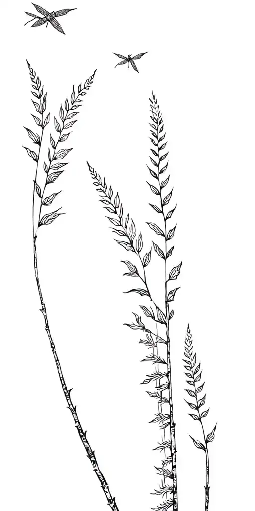 Fern Firefly Wheat Windmill Birch Trees