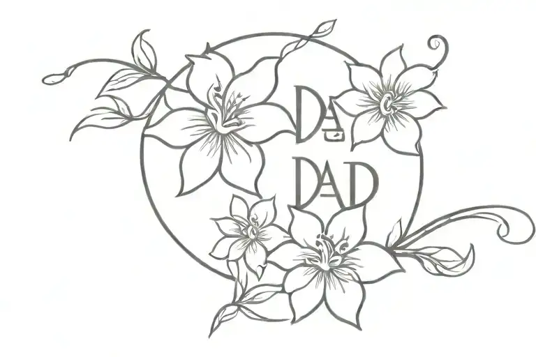 Flowers With The Hebrew Word For Dad Memorial