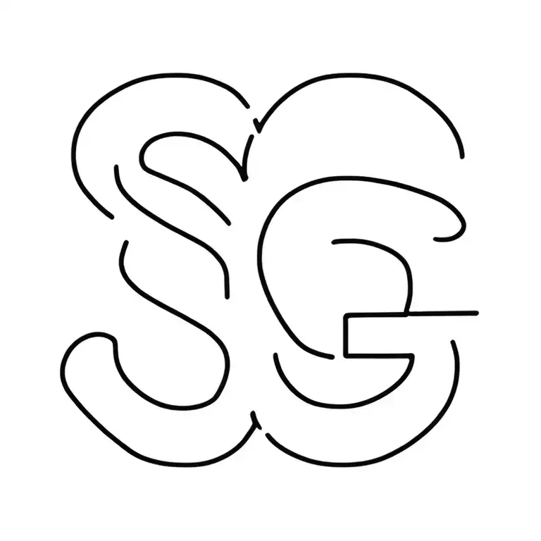 2 Letters S And G In A Shape Of A Heart
