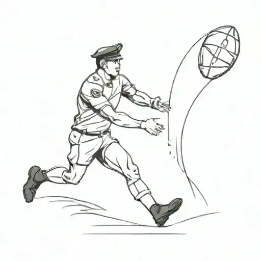 Parisian Police Officer Playing Rugby