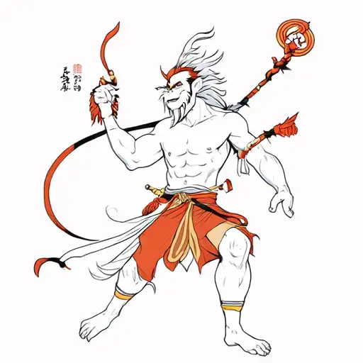 Sun Wukong And His Staff
