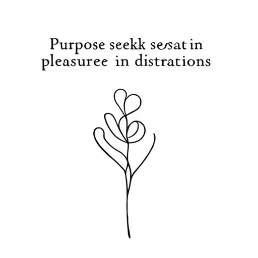 Purpose Seeks Pleasure In Distractions