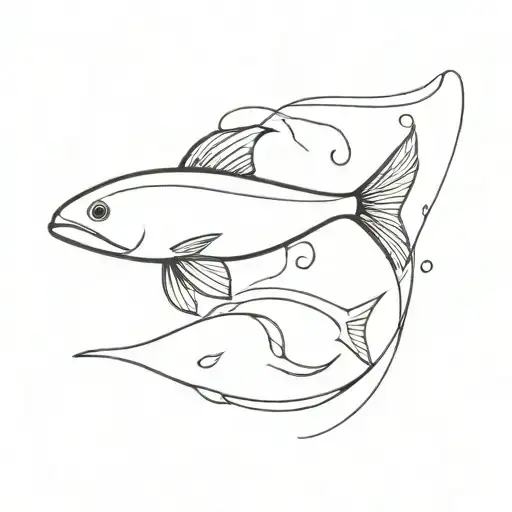 Swimming Upstream Symbolising Perseverance Patience
