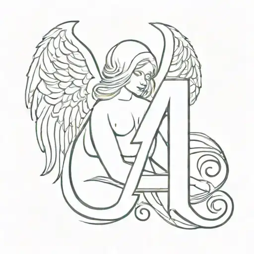 Angel With Letters M Q