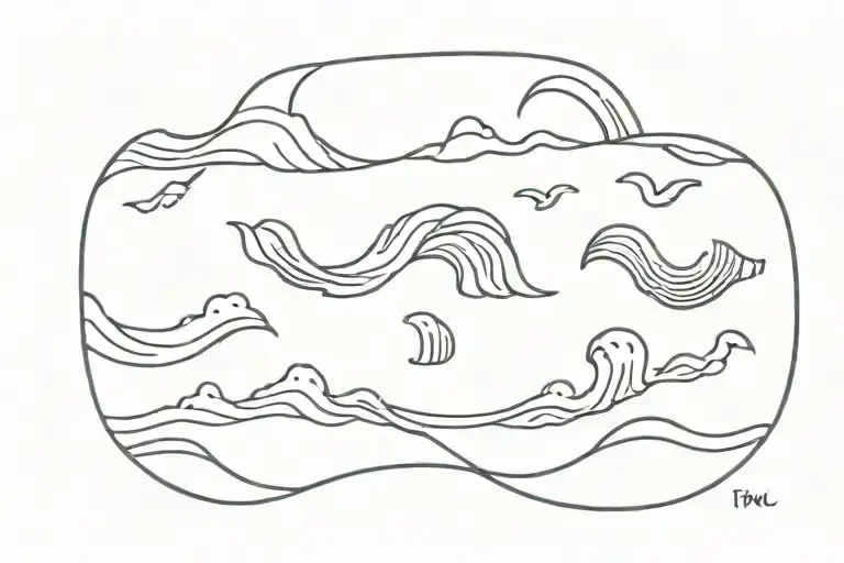 Rectangle With Sea Waves