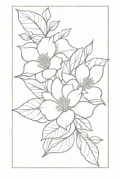 Floral Fine Line With Different Aspects