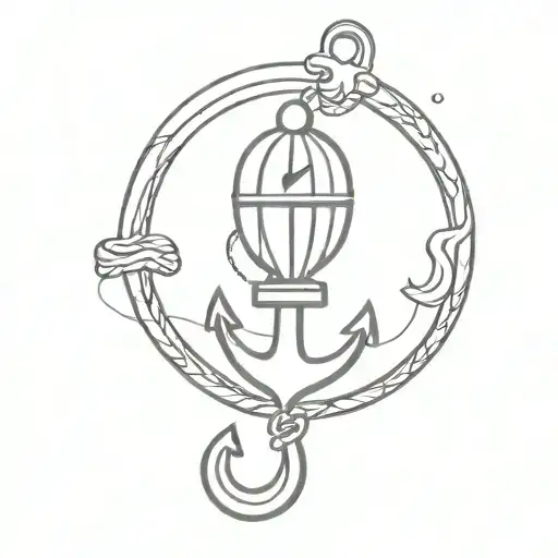 Ballon Holding An Anchor Design
