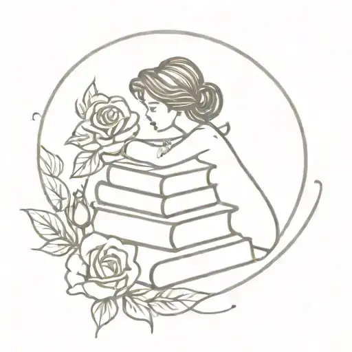 Belle And Books And Rose Intertwined