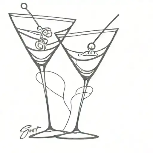 Two Martini Glasses Clinking With The Words Girl Almighty