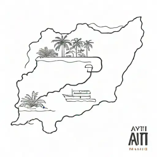 Ayiti Haiti Country Outline