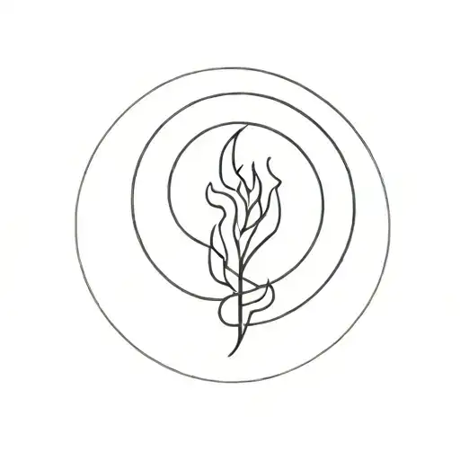 Small Flame Contained Within A Black Circle