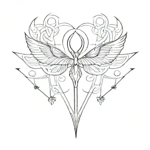 Sternum Tattoo Design Incorporating Symbols
