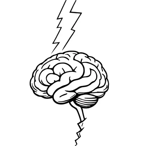 Lightning Strike Out Of A Storm Cloud That Looks Like A Brain