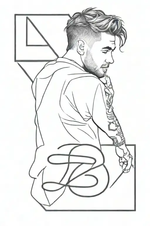 Liam Payne Silhouette With His Initials L And P Intertwined