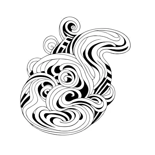 Wave Lines Black And White Abstract