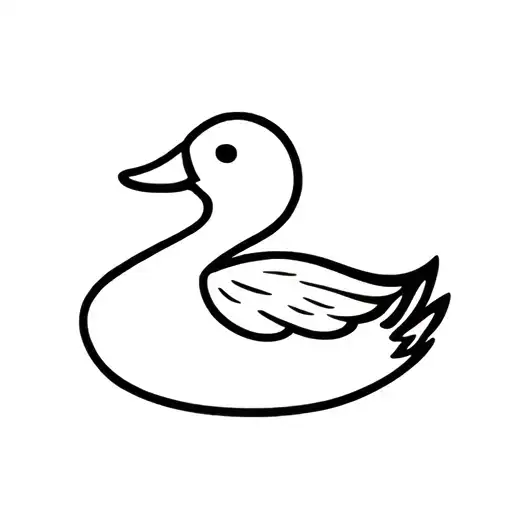 Simple Duck Tattoo Design Idea