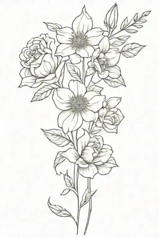 Spine Tattoo With Roses Lillie's Poppies And Daffodils
