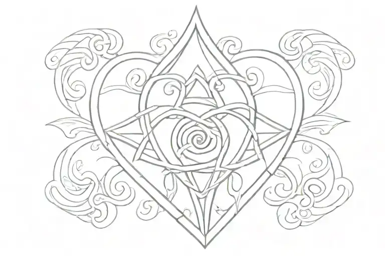 Upside Down Triquetra Heart Shaped Lock