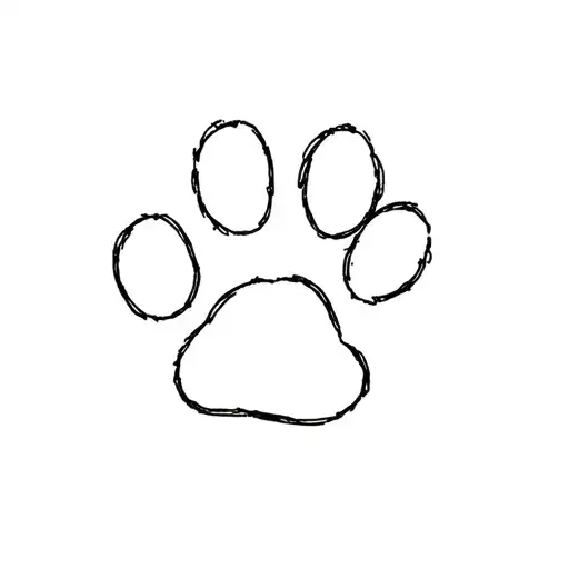 Russell With Paw Print In Handwriting Styles