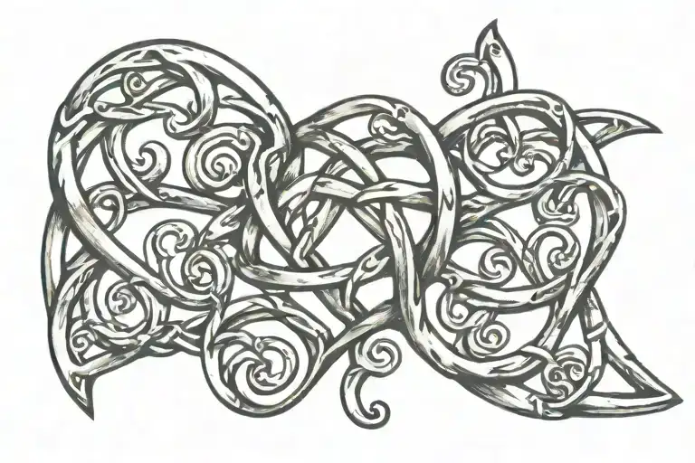 Upside Down Triquetra Thorn Heart Shaped Lock Intertwined