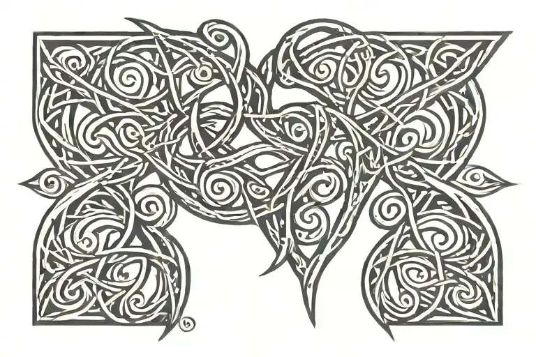 Upside Down Thorn Heart Shaped Triquetra Lock Intertwined