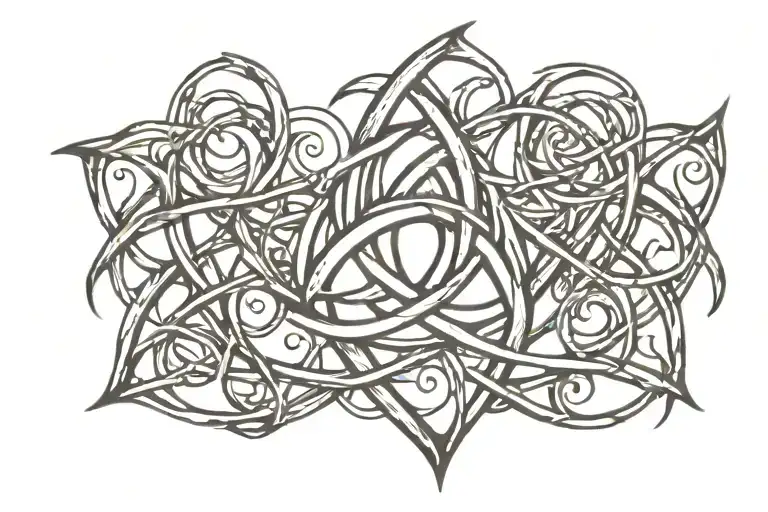 Upside Down Thorn Heart Triquetra