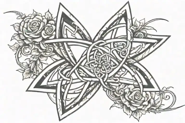 Upside Down Thorny Triquetra