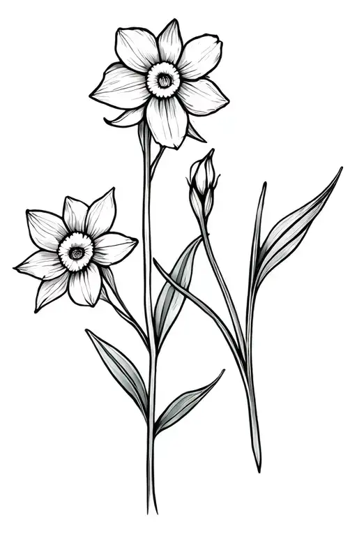 Larkspur And Narcissus Flower