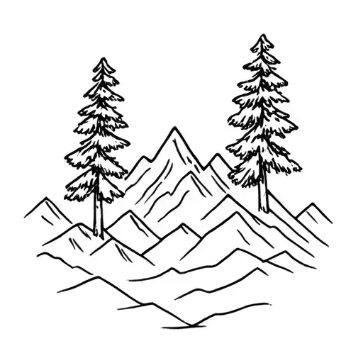 Pines And Mountains Mixed Together With A Bit Of Filling