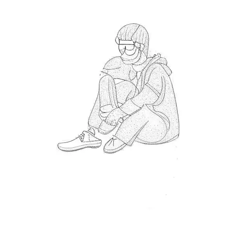 A Person Sitting In The Dark