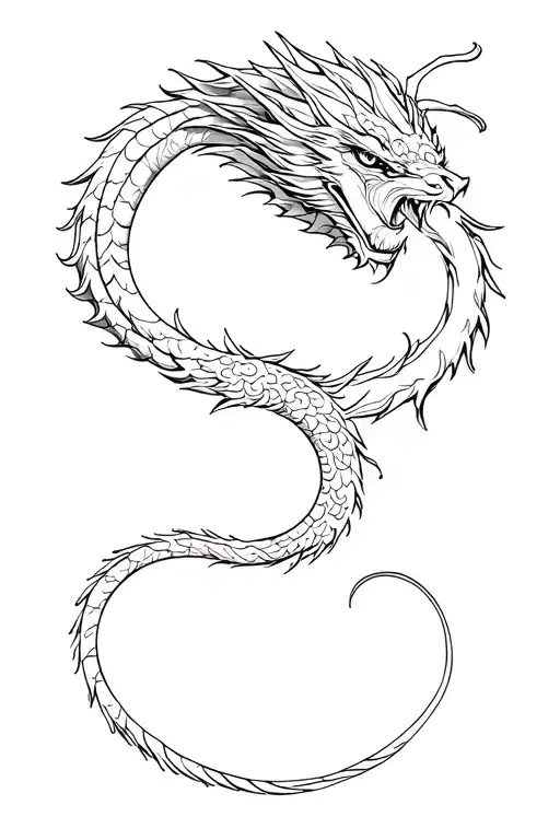 Leo And Dragon Tattoo Design