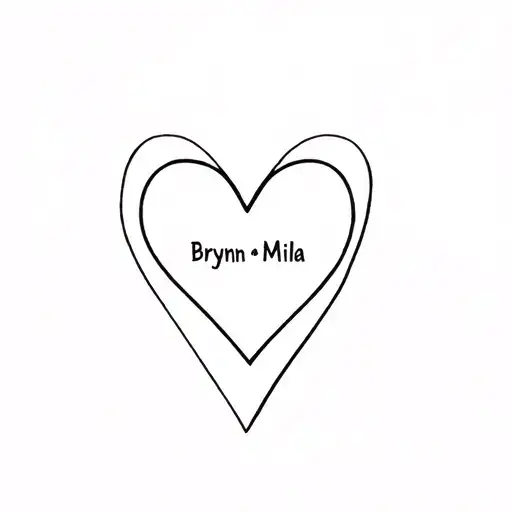 Heart With Brynn And Mila Inside