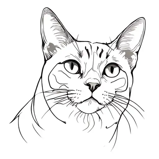 Tonkinese Cat Face With Molecules