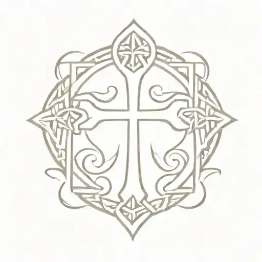 Celtic Cross And Angel
