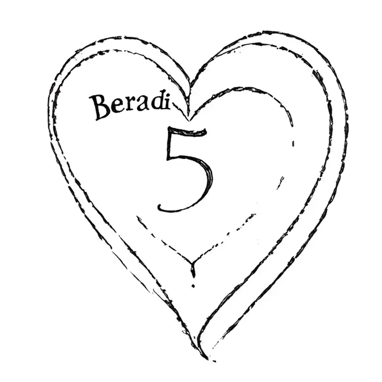 A Heart Etched With The Words Berardi 5