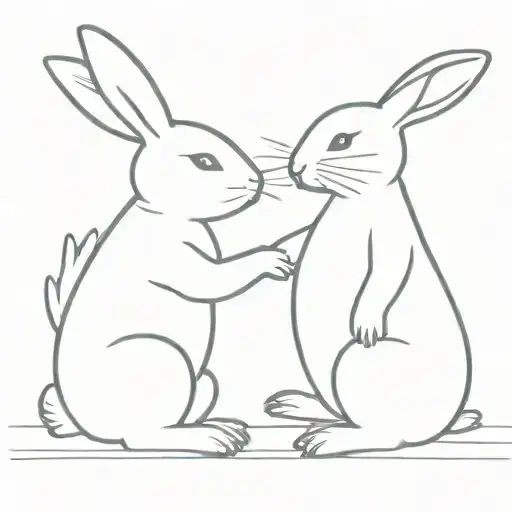 Bunnies Hugging And Kissing Guy And Girl