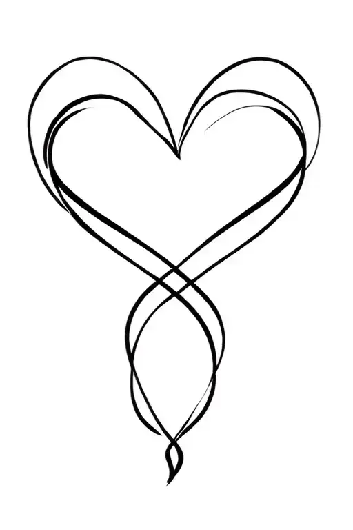 Infinity Heart Rose Line Art