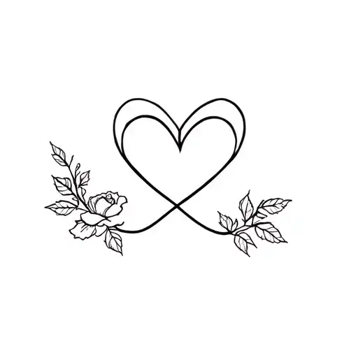 Infinity Heart Rose Line Art