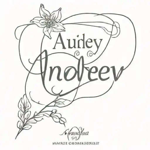 Audrey And Andrew Name Tattoo Design Combining Elements