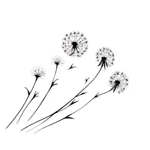 Dandelion Spread 5 Seeds Drifting Away