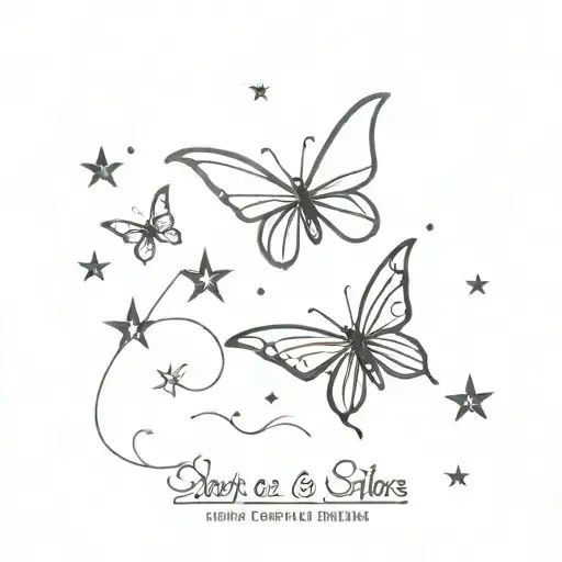 Simple Butterfly With Stars And The Words You're A Sky Full Of Stars