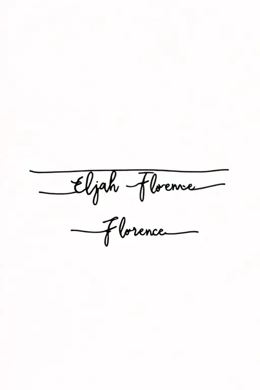 Simple Name Tattoo Elijah And Florence