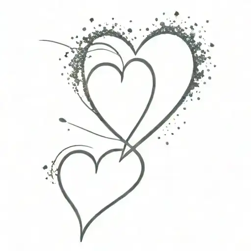 2 Hearts With Glitter