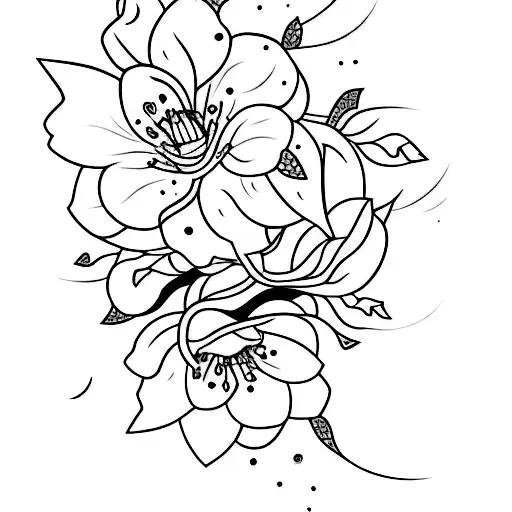 A New-school Design Featuring A Katana Transforming Into Cherry Blossom Petals