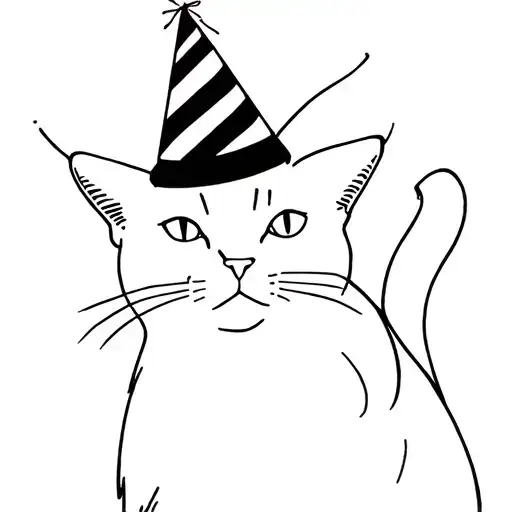 Cat In A Party Hat