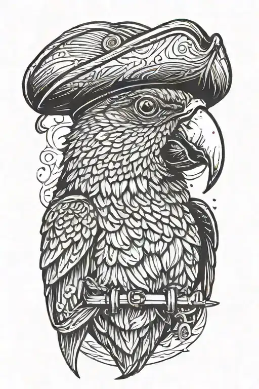 Parrot With Pirate Hat And Eye Patch