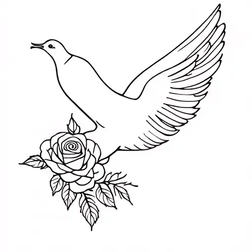 Dove Carrying Roses