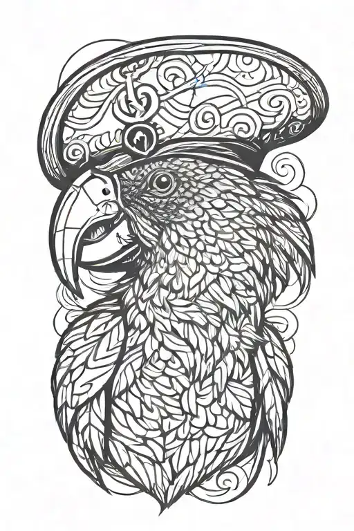 Parrot With Pirate Hat And Eye Patch